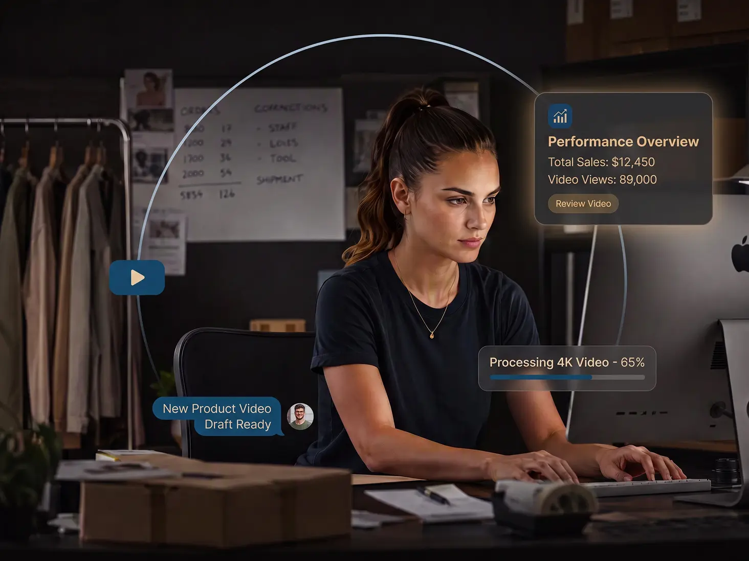 Vendeur e-commerce retouchant des photos produit pour une boutique en ligne