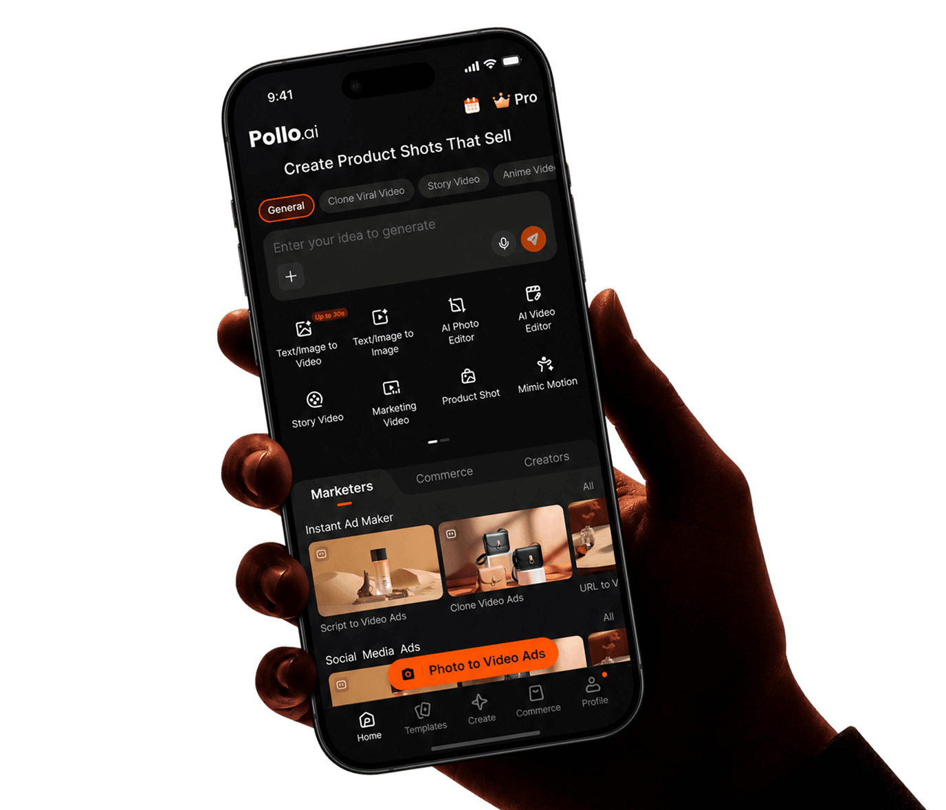 使用 Pollo APP 随时随地进行创作。